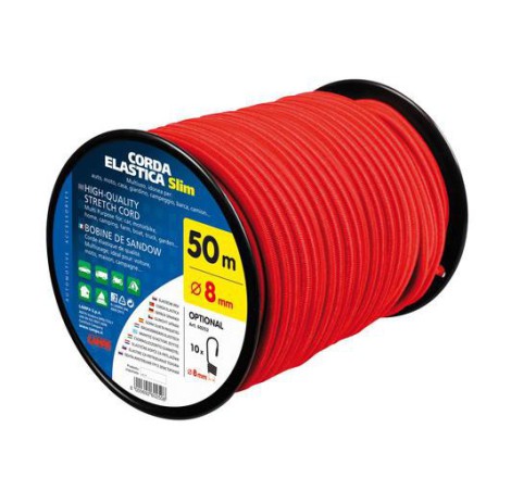 Corda elastica rossa,bobina...
