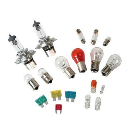 Kit lampade riserva 19 pezzi 12v- 2 x h4
