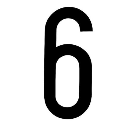 Numero6ades- t-6 8x3,5 cm nero