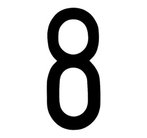 Numero8ades- t-6 8x3,5 cm nero